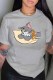 Grey Fashion Casual Character Patchwork O Neck T-Shirts