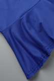 Blue Fashion Solid Flounce Off the Shoulder Trumpet Mermaid Dresses
