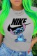 Grey Fashion Street Character Print Letter O Neck T-Shirts