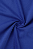 Blue Fashion Solid Flounce Off the Shoulder Trumpet Mermaid Dresses