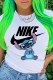 White Fashion Street Character Print Letter O Neck T-Shirts