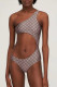 Khaki Fashion Sexy Letter Hollowed Out Swimwears