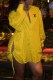 Yellow Fashion Sexy Print Letter Turndown Collar Shirt Dress Dresses
