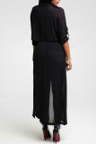 Purple Casual Solid Patchwork Turndown Collar Outerwear