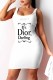 White Fashion Sexy Print Letter U Neck One Step Skirt Dresses