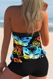 Colour Fashion Sexy Print Bandage Backless Swimwears (With Paddings)