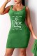 Green Fashion Sexy Print Letter U Neck One Step Skirt Dresses