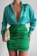 Blue Fashion Sexy Print Patchwork Fold V Neck Wrapped Skirt Dresses