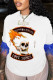 White Casual Street Print Tassel Patchwork O Neck T-Shirts