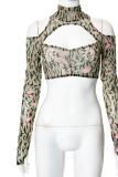 Green Sexy Solid Draw String Skinny High Waist Pencil Solid Color Bottoms