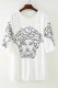 White Fashion Casual Figure Sequins O Neck Straight Dresses