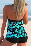 Colour Fashion Sexy Print Bandage Backless Swimwears (With Paddings)