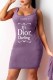Purple Fashion Sexy Print Letter U Neck One Step Skirt Dresses
