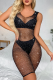 Black Sexy Solid Hollowed Out Hot Drill O Neck Skinny Rompers