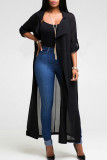 Purple Casual Solid Patchwork Turndown Collar Outerwear