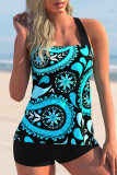 Colour Fashion Sexy Print Bandage Backless Swimwears (With Paddings)