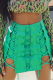 Green Sexy Solid Draw String Skinny High Waist Pencil Solid Color Bottoms