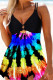 Colour Fashion Sexy Print Patchwork Backless Swimwears (With Paddings)