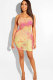 Pink Sexy Fashion Spaghetti Strap Sleeveless Slip Slim Dress Mini backless Ombre perspective Print Fluore