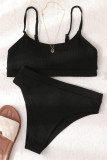 Black Fashion Sexy Solid Backless Swimwears (With Paddings)