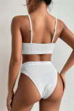 White Fashion Sexy Solid Backless Swimwears (With Paddings)
