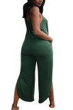 Green Fashion Sexy Solid Sleeveless Slip Jumpsuits