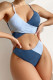 Blue Fashion Sexy Solid Patchwork Backless Swimwears (With Paddings)