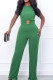 Green Casual Solid Hollowed Out Patchwork O Neck Short Sleeve Two Pieces
