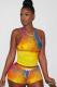 Yellow Fashion Sexy adult Patchwork Print Character Tie Dye Two Piece Suits Straight Sleeveless Two Pieces