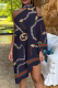 Tibetan Blue Casual Print Patchwork One Shoulder Irregular Dress Dresses