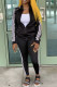 Black Casual Solid O Neck Long Sleeve Two Pieces
