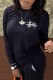 Black Fashion Casual Print Letter O Neck Tops