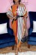 Stripe Fashion Sweet Print Letter Asymmetrical Oblique Collar Half Sleeve Two Pieces