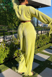 Red Fashion Casual Solid Bandage Patchwork V Neck Long Sleeve Two Pieces