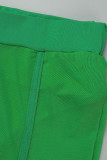 Red Sexy Solid Patchwork See-through Regular High Waist Pencil Solid Color Bottoms