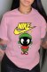 Pink Fashion Casual Print Patchwork O Neck T-Shirts