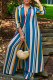 Light Blue Fashion Casual Patchwork Print Patchwork Turndown Collar Long Sleeve Two Pieces