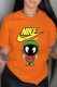 Orange Fashion Casual Print Patchwork O Neck T-Shirts