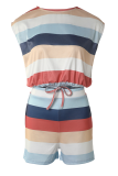 Pink Casual Print Patchwork O Neck Sleeveless Two Pieces