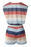 Pink Casual Print Patchwork O Neck Sleeveless Two Pieces