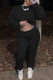 Black Sportswear Solid Patchwork O Neck Long Sleeve Two Pieces