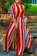 Red Fashion Casual Patchwork Print Patchwork Turndown Collar Long Sleeve Two Pieces