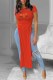 Orange Fashion Casual Print Letter O Neck T-Shirts
