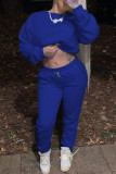 Red Sportswear Solid Patchwork O Neck Long Sleeve Two Pieces
