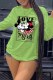 Fruit Green Fashion Casual Character Letter O Neck Tops