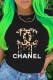 Black Casual Fashion Print Letter O Neck T-Shirts