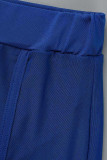 Red Sexy Solid Patchwork See-through Regular High Waist Pencil Solid Color Bottoms