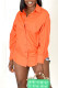 Tangerine Red Casual Solid Patchwork Buckle Turndown Collar Tops