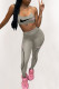 Grey Fashion Street Print Patchwork Spaghetti Strap Sleeveless Two Pieces