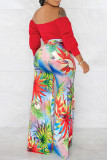Multicolor Fashion Casual Print Patchwork Regular High Waist Trousers